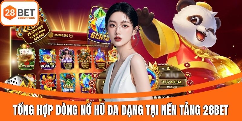 Các dòng game nổ hũ phổ biến có mặt tại 28BET